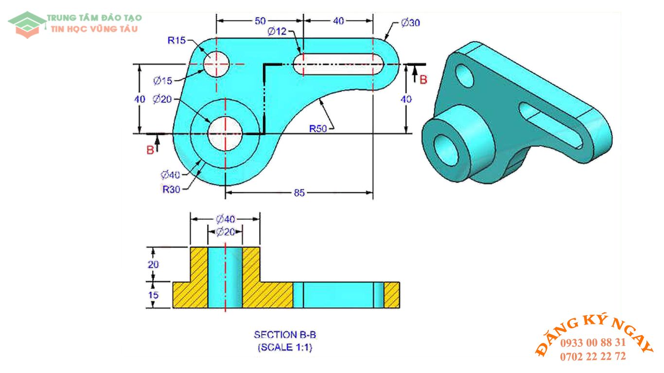Đề thi autocad 3d tin học vũng tàu 10