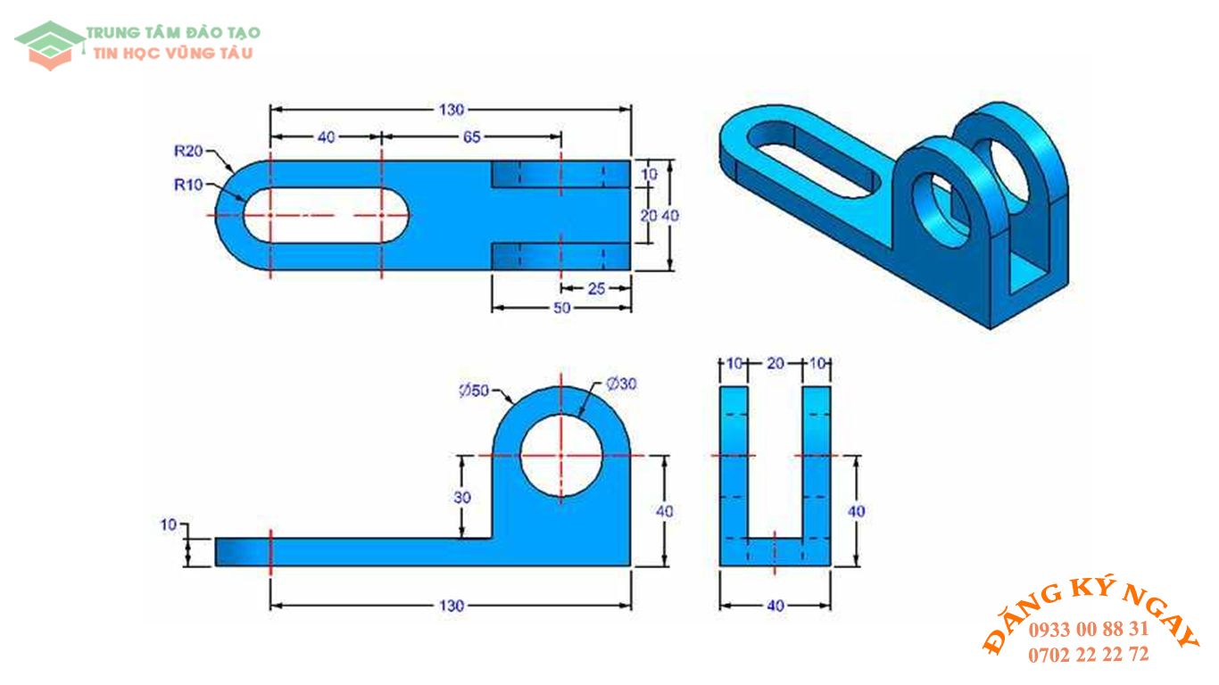 Đề thi autocad 3d tin học vũng tàu 14