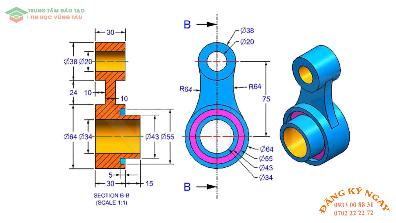 Đề thi autocad 3d tin học vũng tàu 15