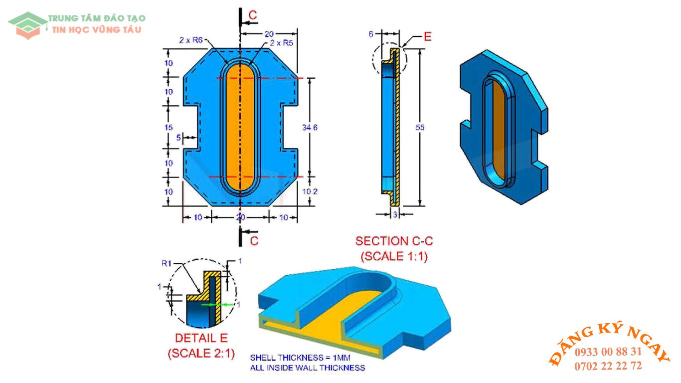 Đề thi autocad 3d tin học vũng tàu 16