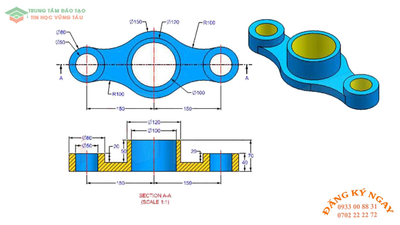 Đề thi autocad 3d tin học vũng tàu 17