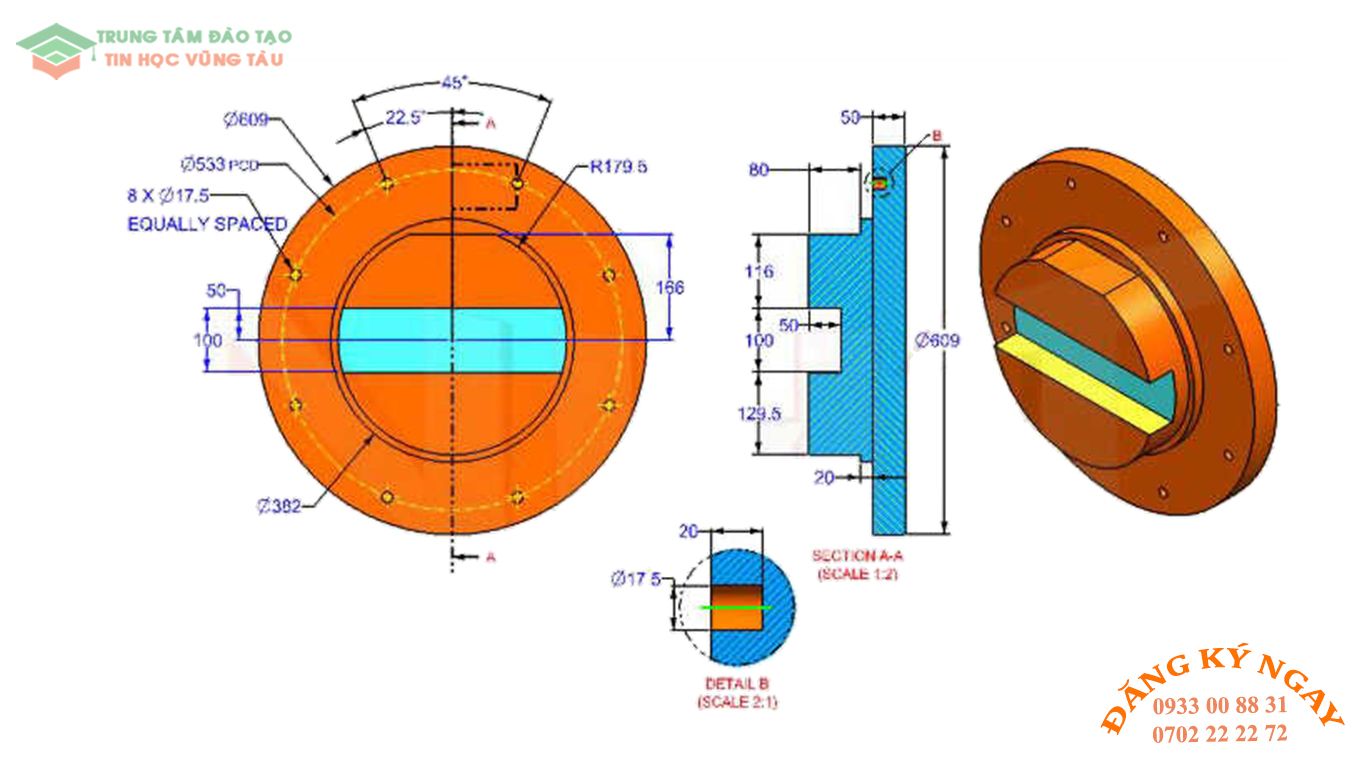Đề thi autocad 3d tin học vũng tàu 18