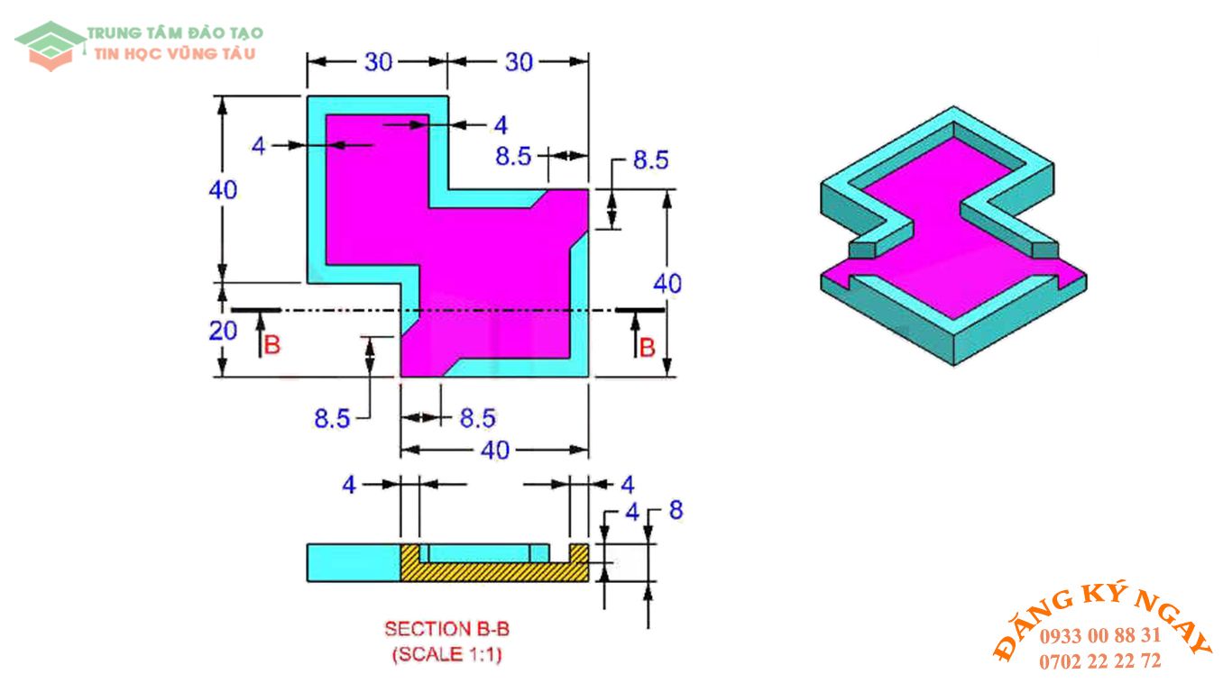 Đề thi autocad 3d tin học vũng tàu 20