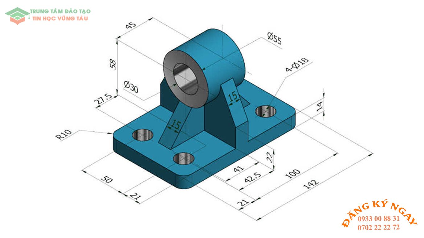 Đề thi autocad 3d tin học vũng tàu 22