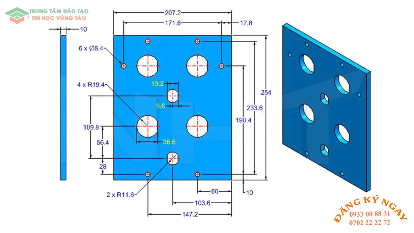 Đề thi autocad 3d tin học vũng tàu 3
