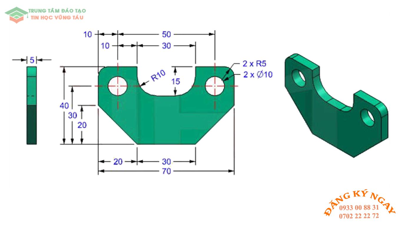 Đề thi autocad 3d tin học vũng tàu 7