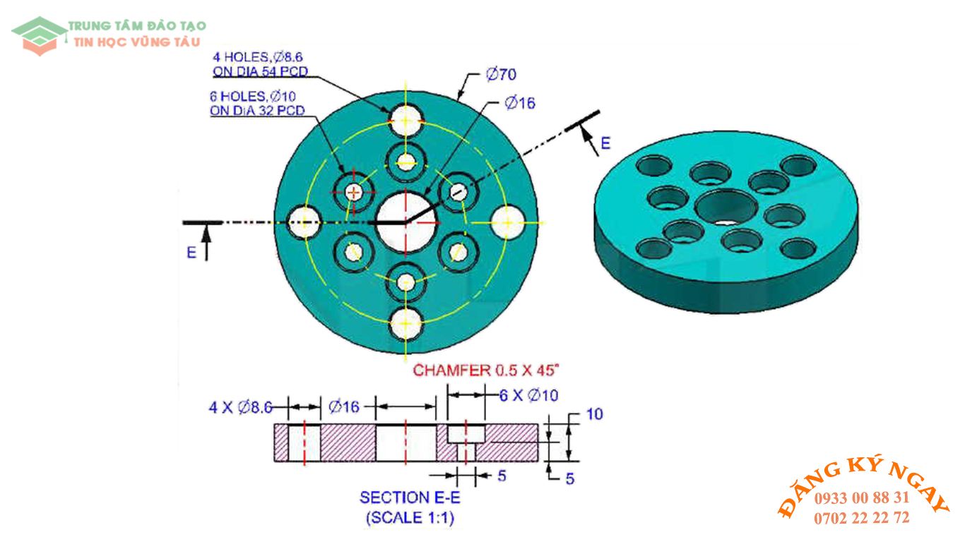Đề thi autocad 3d tin học vũng tàu 9